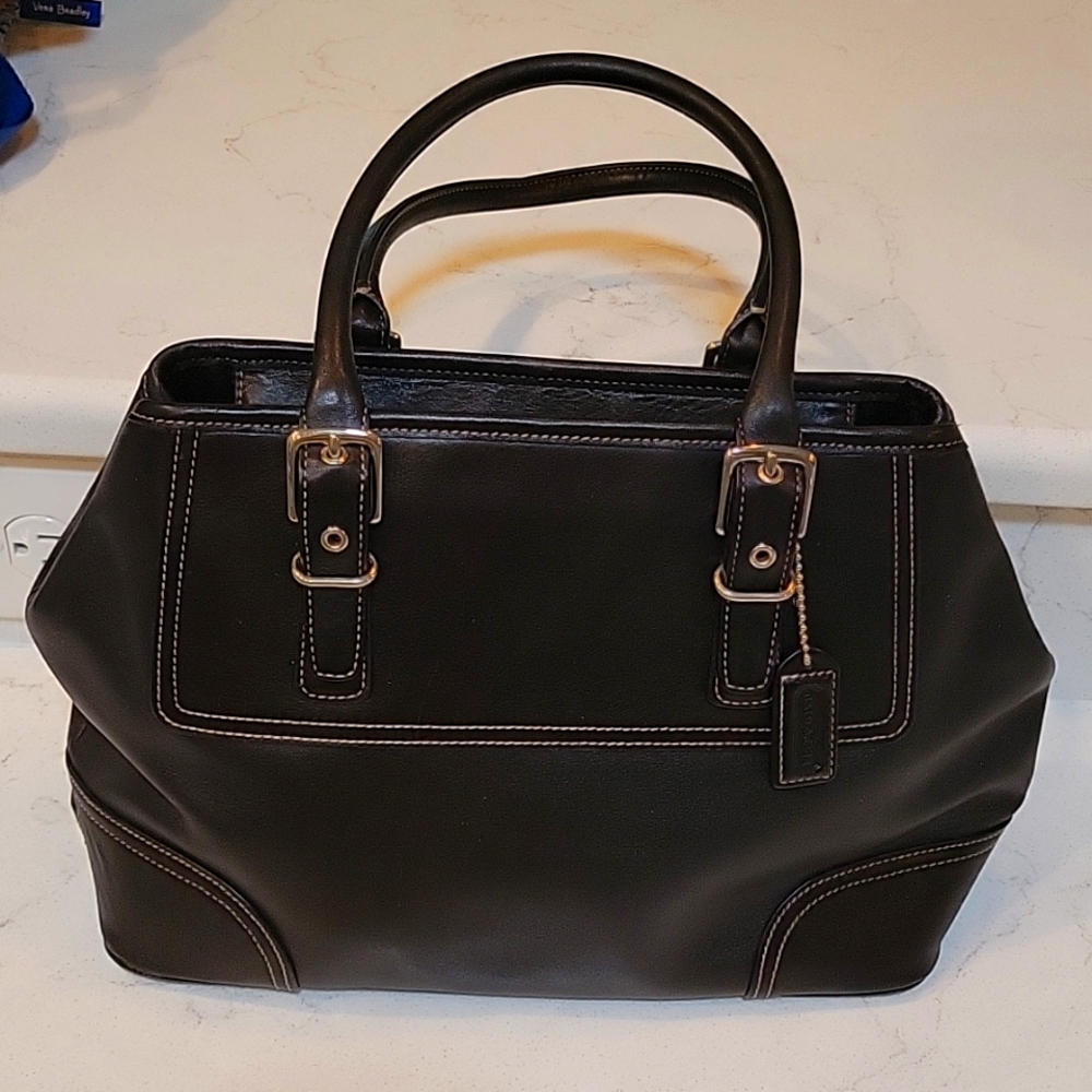 Vintage Coach black leather purse